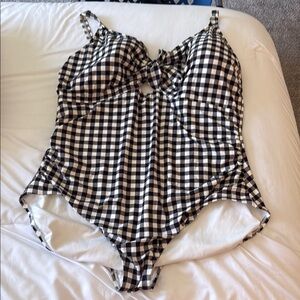 Gingham Black and White One Piece Swimsuit